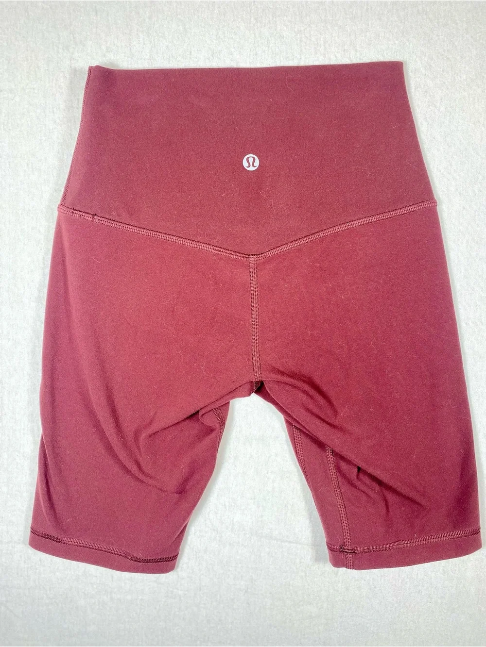 lululemon Women's Burgundy High Rise Biker Shorts Knit Stretch 8